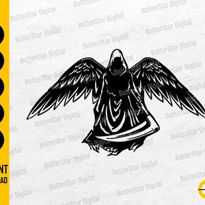 Death Angel SVG | Grim Reaper With Wings SVG | Demon Hell Grave Scythe Soul Ghost Dead | Cutting File Clip Art Vector Digital Dxf Png Eps Ai