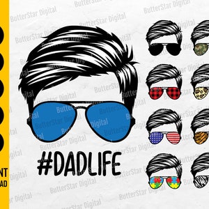 Dad Life Bundle SVG | Dadlife SVG | Dad T-Shirt Tee Vinyl Decal Gift | Cricut Cutting Files Silhouette Clipart Vector Digital Dxf Png Eps Ai