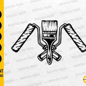 Paint Brushes SVG | Painter T-Shirt Decal Vinyl Graphics Sticker | Cricut Cut File Silhouette Cuttable Clipart Vector Digital Dxf Png Eps Ai