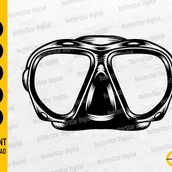 Diver Mask SVG | Scuba SVG | Freedive Svg | Deep Sea Water Dive Beach Surf | Cutting Files Printable Clip Art Vector Digital Dxf Png Eps Ai