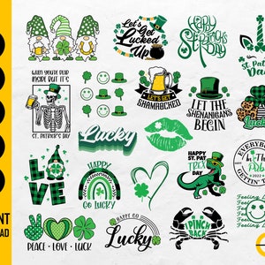 Saint Patrick's Day BUNDLE SVG | St. Patricks Day Design Shirt Decor Quotes | Cricut Cutting File Printable Clip Art Digital Dxf Png Eps Ai