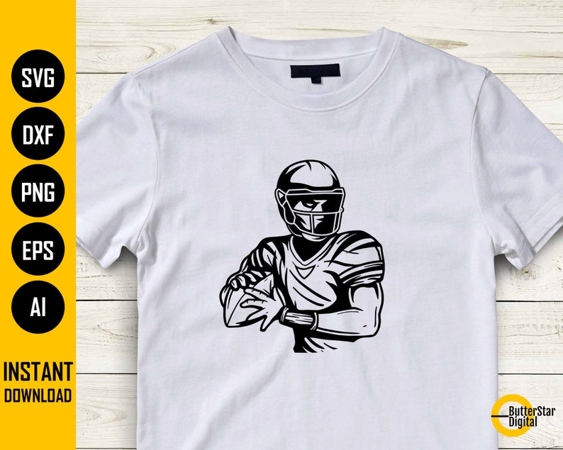 Football Quarterback SVG Team Sports Tshirt Decals Vinyl Etsy