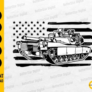 US Military Tank SVG | United States Army Svg | US Marine War Vehicle | Cricut Silhouette Cutting File Clipart Vector Digital Png Eps Dxf Ai