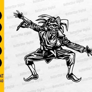 Evil Jester SVG | Circus SVG | Clown SVG | Horror Svg | Cricut Cut File Silhouette Printable Clipart Vector Digital Download Dxf Png Eps Ai