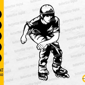 Roller Blader SVG | Inline Skates SVG | Roller Blading Grafik Illustration Zeichnung | Cricut Cutting Files | Clipart Digital Dxf Png Eps Ai