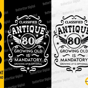 80-årsdag SVG | Vintage 1941 SVG | Antik T-shirtpresent | Åldrad till perfektion | Cricut Silhouette Clipart Klippbar Digital Png Eps Dxf Ai