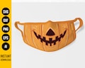 Pumpkin Face Mask SVG | Monster Facemask | Halloween Mouth Cover | Cricut Cut File Printable Clipart Vector Digital Download Png Eps Dxf Ai