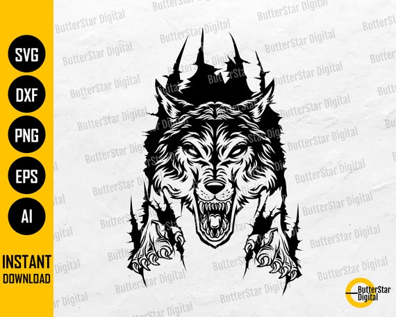 Wolf Claws Scratch SVG | Wild Animal T-Shirt Decals Sticker Graphics | Cricut Cutting Files Silhouette Clipart Vector Digital Dxf Png Eps Ai