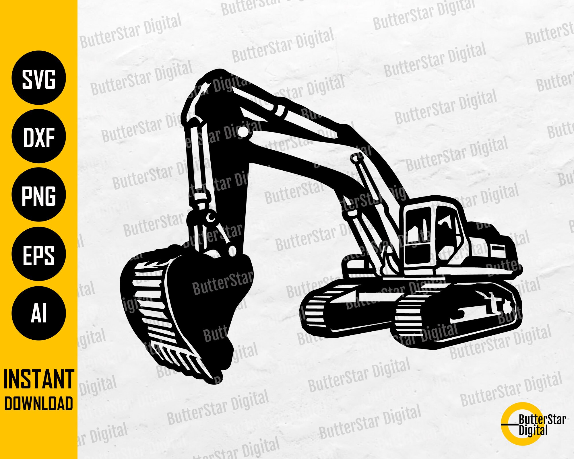 Excavator SVG File Construction SVG Build Load Digger Mine - Etsy Canada
