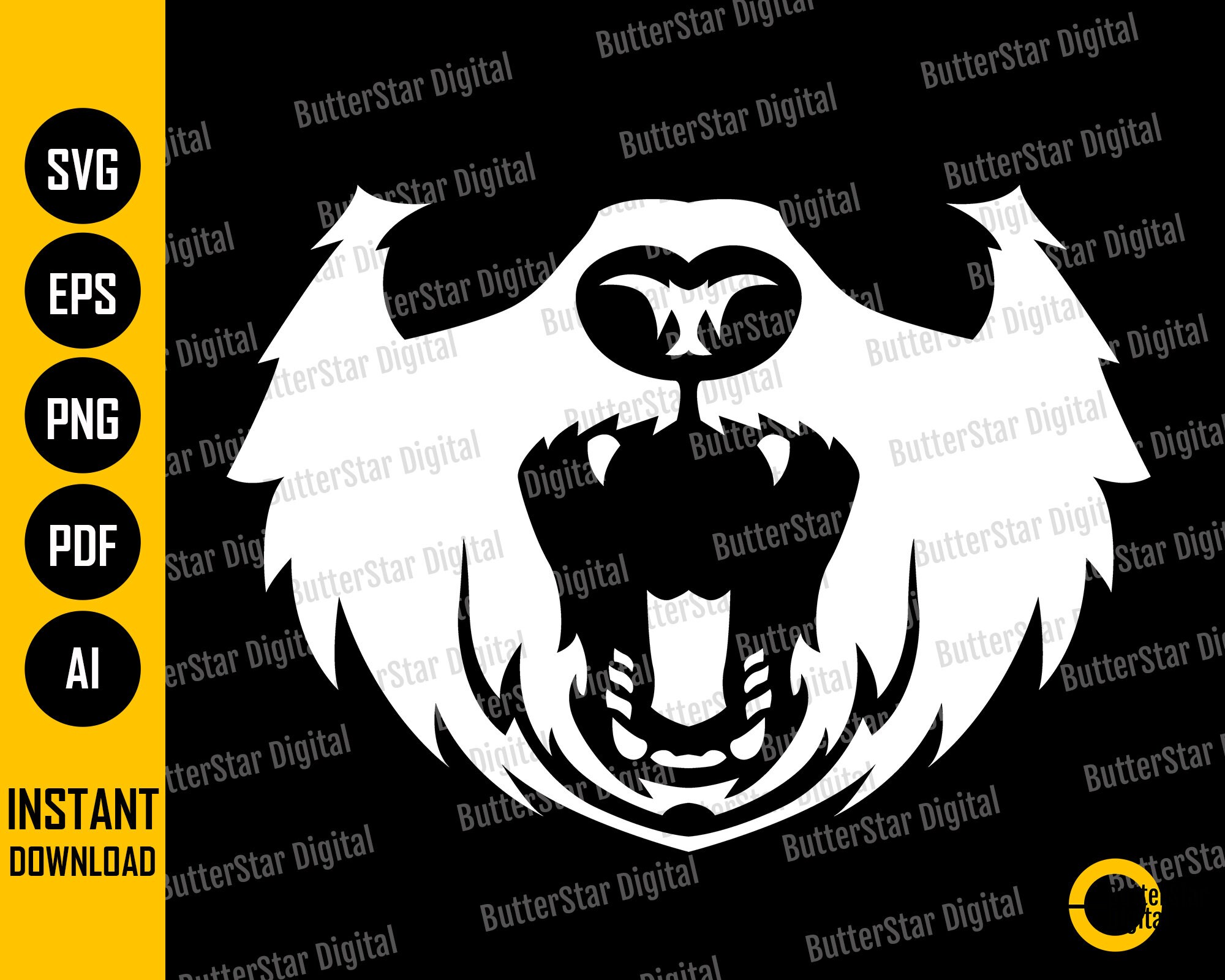 Angry Panda Face Mask SVG | Giant Bear Facemask | Fluffy Animal