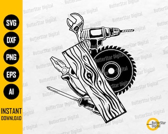 Carpenter Tools SVG | Carpentry SVG | Workshop SVG | Builder Svg | Cricut Cut File Silhouette Clipart Vector Digital Download Dxf Png Eps Ai