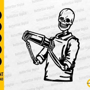 Skeleton Shaking Drinks SVG | Bartender SVG | Alcohol Club Party Drunk | Cricut Cutfile Silhouette CNC Clipart Vector Digital Dxf Png Eps Ai