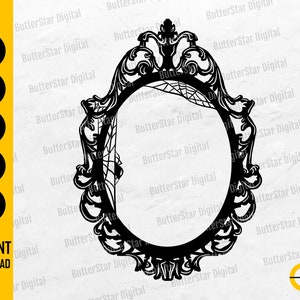 Spooky Frame SVG | Creepy Mirror SVG | Horror Gothic Wall Decor Sticker | Cricut Cut Files Silhouette Clipart Vector Digital Dxf Png Eps Ai