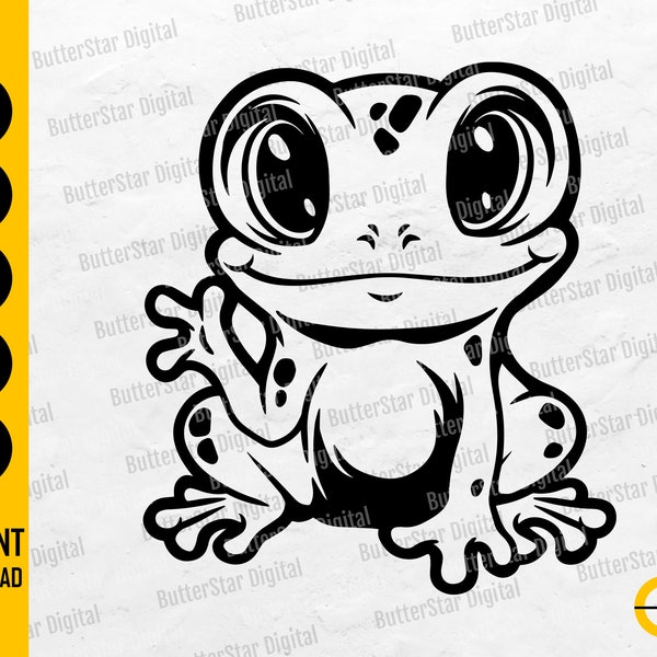 Cute Frog SVG | Toad SVG | Amphibian Svg | Reptile Pond Swamp Jump Water Tadpole | Cricut Cut File CNC Clipart Vector Digital Dxf Png Eps Ai