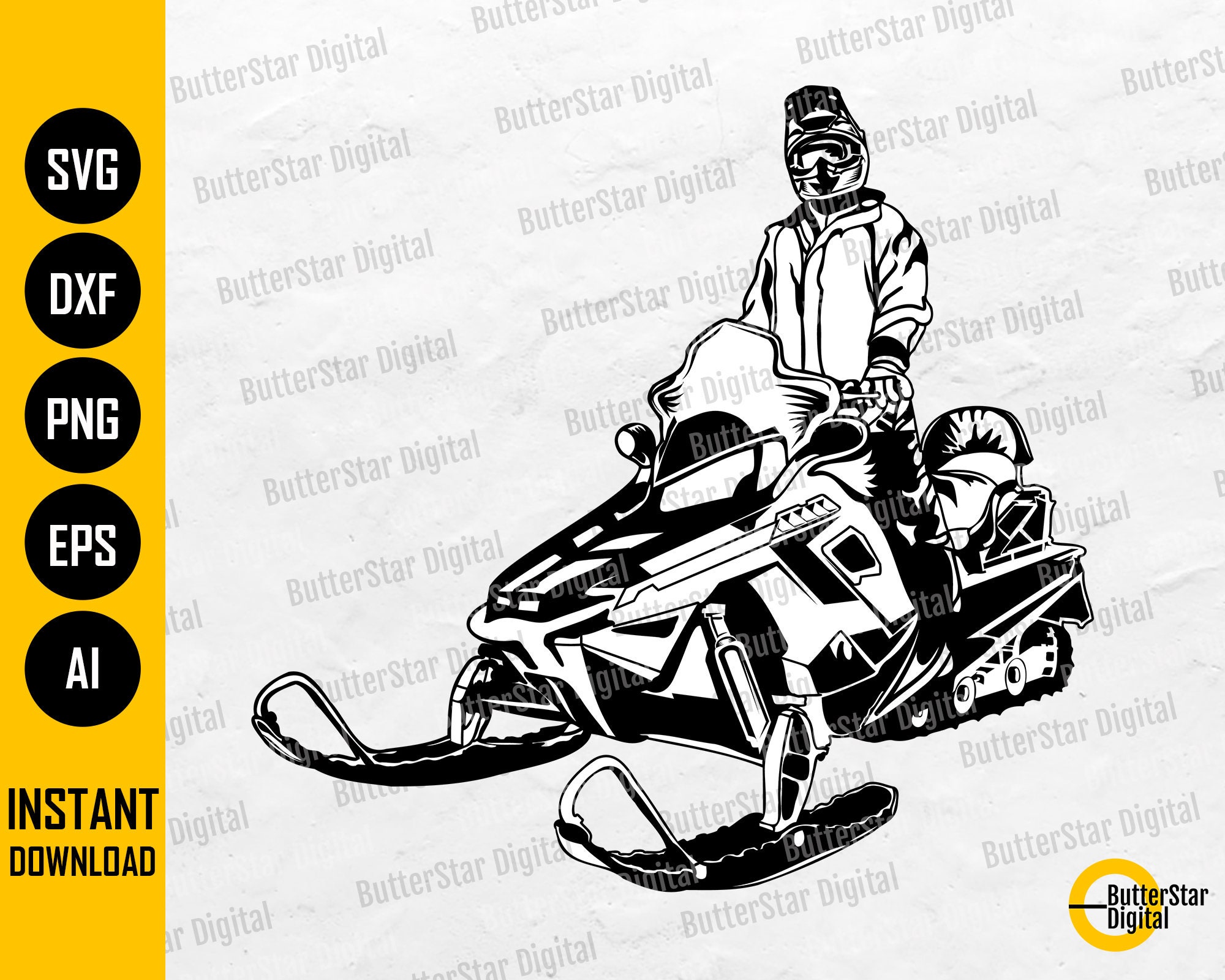 Download Snowmobile Rider SVG Winter SVG Snowmobiler Illustration ...