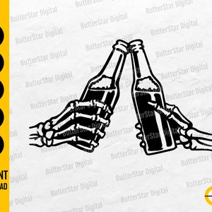 Skeleton Cheers SVG | Toast SVG | Salud SVG | Beer T-Shirt Decal Sticker Graphics | Cricut Printable Clip Art Vector Digital Dxf Png Eps Ai