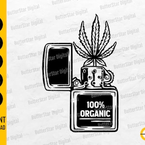 100% Organic SVG | Stoner SVG | One Hundred Percent SVG | Light Marijuana Joint Svg | Cricut Cut File Clip Art Vector Digital Dxf Png Eps Ai