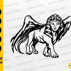 Sphinx SVG | Ancient Egypt SVG | Egyptian Legend Svg | Tomb Afterlife Chimera Underworld | Cutfile CNC Clipart Vector Digital Dxf Png Eps Ai