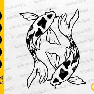 Swimming Fish SVG | Carp SVG | Pet Pond Aquarium Water Tank River Ocean Sea Lake | Cutting File Vinyl Clip Art Vector Digital Dxf Png Eps Ai
