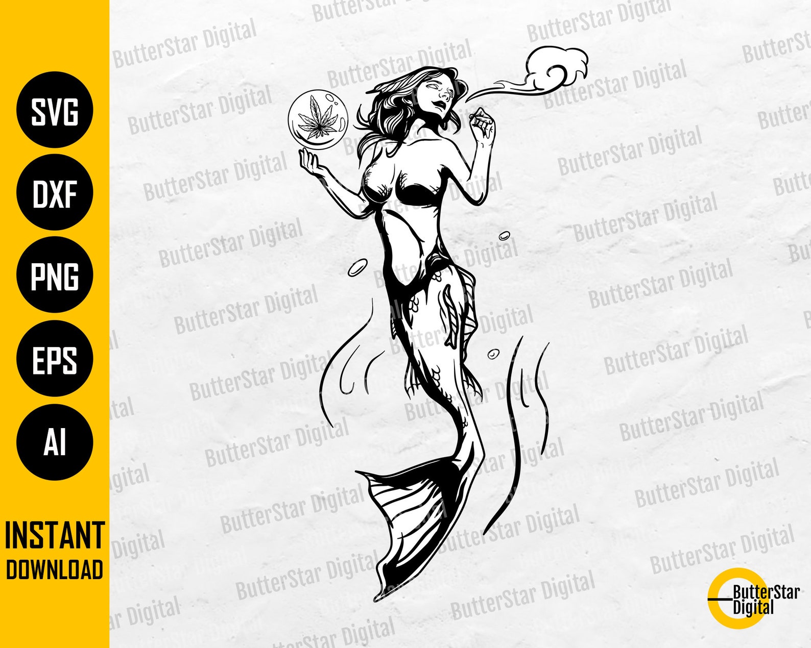 Free Mermaid Weed Svg 651 SVG PNG EPS DXF File