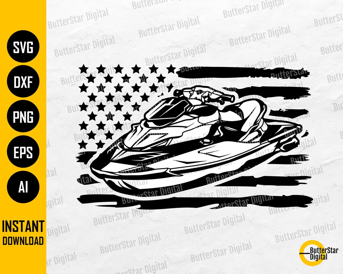 US Jet Ski SVG USA Flag Jetski Svg American Summer Svg Etsy