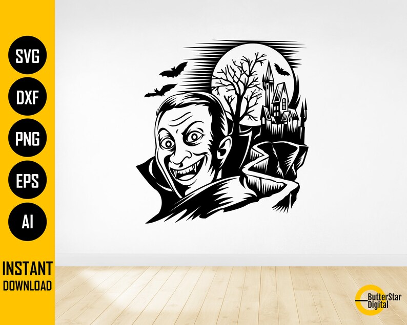 Vampire Scene SVG | Horror SVG | Halloween Decal Wall Art T-shirt ...