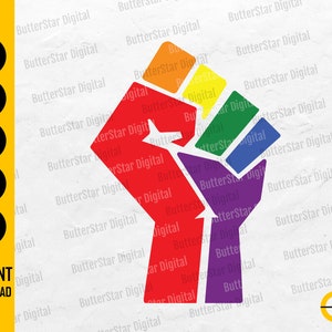 LGBTQ Raised Fist SVG | Rainbow Flag | Pride Shirt | Cricut Cutting ...