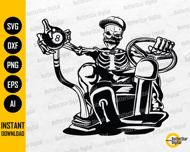 Skeleton Driver SVG Death Trucker SVG Driving Decals Shirt Etsy
