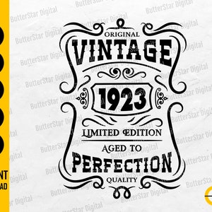 100th Birthday SVG | Vintage 1922 SVG | 100 Years Shirt Gift | Aged To Perfection | Cricut Silhouette Cutfile Clipart Digital Png Eps Dxf Ai