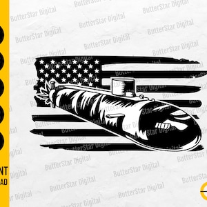 US Submarine SVG | United States Navy SVG | Warship Decal Graphics | Cricut Silhouette Cutting File Cuttable Clipart Digital Dxf Png Eps Ai