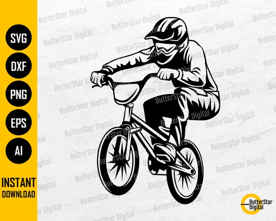 BMX Riding SVG | Bicycle SVG | Bike Svg | Athlete Biking Tricks Rider Cycling | Cutting File Printable Clipart Vector Digital Dxf Png Eps Ai