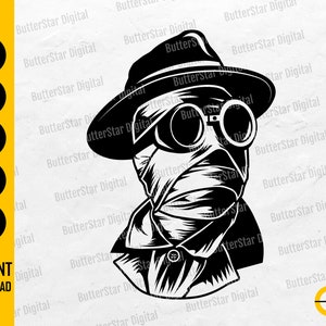 Invisible Man SVG | Horror Fiction SVG | Monster T-Shirt Aufkleber Vinyl Schablone Grafik | Cricut Plotterdatei Clipart Vektor Digital Dxf Png Eps Ai