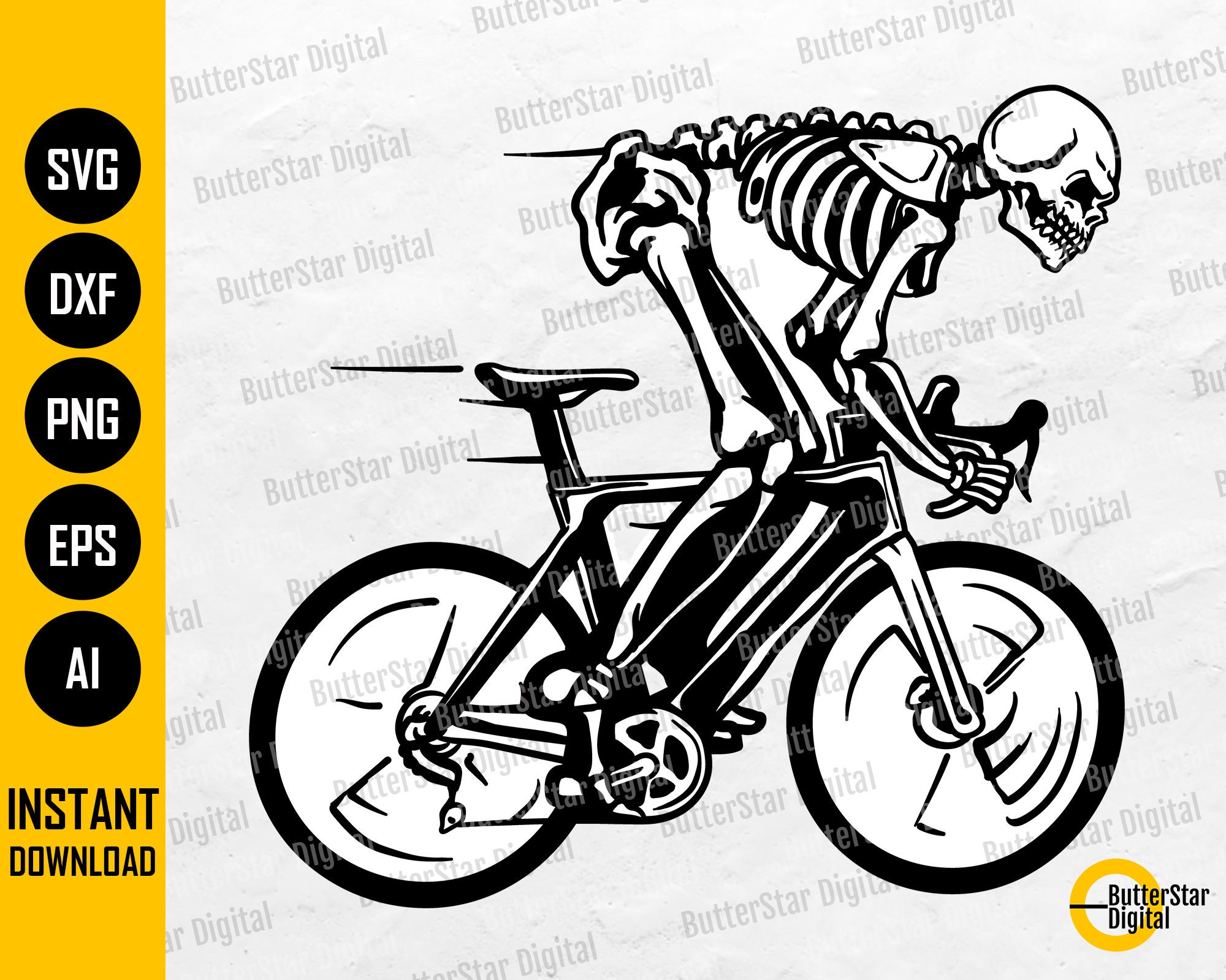 Skeleton Riding Bicycle SVG Cycling SVG Bike SVG Racing Etsy