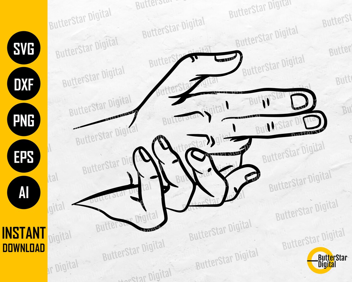 Hand Gun Gesture SVG | Gun Finger SVG | Shoot Hand Sign SVG | Firearm ...