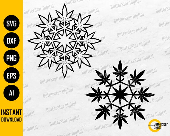 Cannabis Schneeflocke Svg Weihnachten Marihuana Blatter Etsy