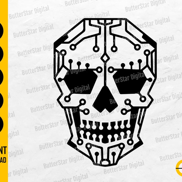 Circuit Skull SVG | Electronic SVG | Resistor Transistor Capacitor Diode Inductor | Cut File Printable Clipart Vector Digital Dxf Png Eps Ai