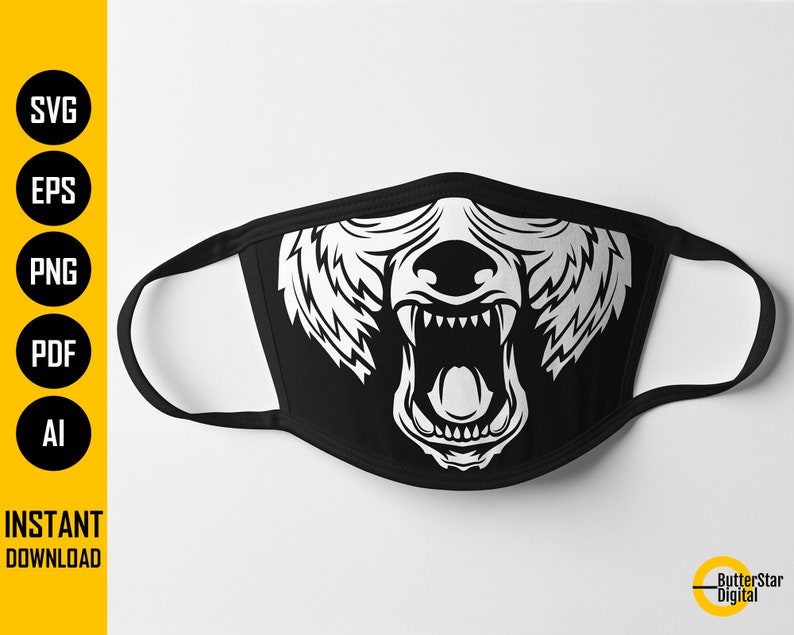 Download Animals BUNDLE Face Mask SVG Wild Facemask Roar Mouth | Etsy