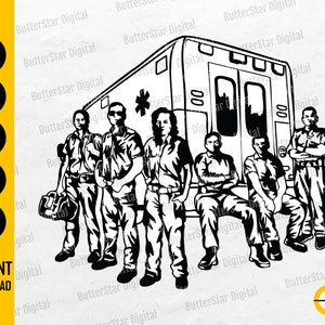 Paramedics Team SVG | Ambulance Svg | EMS EMT Rescue Decals Graphics | Cricut Cutting Files Printable Clipart Vector Digital Dxf Png Eps Ai