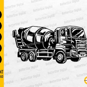 Concrete Mixer SVG | Cement Truck SVG | Building Build Builder Renovate Vehicle Equipment | Cut Files Clip Art Vector Digital Dxf Png Eps Ai