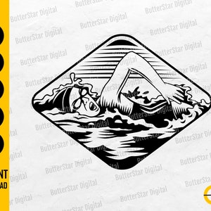 Female Swimmer SVG | Swimming SVG | Athlete T-Shirt Decal Sticker Graphic | Cricut Cut File Silhouette Clipart Vector Digital Dxf Png Eps Ai