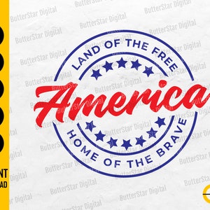 Amérique SVG | Land Of The Free SVG | Accueil du Brave Svg | États-Unis Svg | Cricut Silhouette Cutting Files Clipart Vector Digital Dxf Png Eps Ai