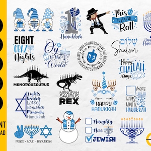 Hanukkah BUNDLE SVG / Funny Hanukah SVG Chanukah Jewish Holiday Gift Shirt Sign / Cricut Silhouette Printable Clipart Digital Dxf Png Eps Ai