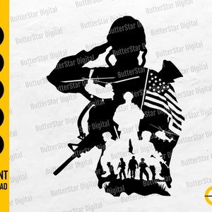 US Soldier SVG | American Troops Svg | United States Military Svg | War USA Flag Svg | Cricut Cut File Clipart Vector Digital Png Eps Dxf Ai