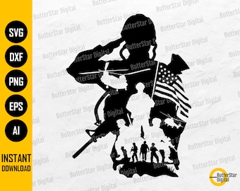 US Soldier SVG | American Troops Svg | United States Military Svg | War USA Flag Svg | Cricut Cut File Clipart Vector Digital Png Eps Dxf Ai
