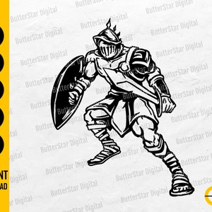 Gladiator SVG | Warrior SVG | Colosseum SVG | Fight Combat Helmet Armor Shield Sword Battle | Cut File Clipart Vector Digital Dxf Png Eps Ai