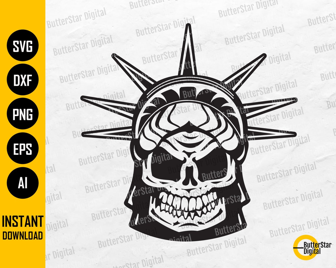 Liberty Skull SVG Statue of Liberty SVG Gothic Pride Decal Etsy