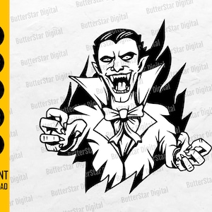 Vampire Coming Out Of Wall SVG | Horror SVG | Halloween Decal Wall Art T-Shirt Graphics | Cutting File Clipart Vector Digital Dxf Png Eps Ai