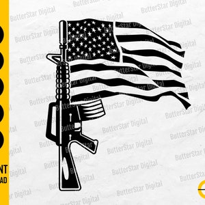 Rifle USA Flag SVG | America Svg | United States Military Svg | US Soldier Svg | Cricut Cutting Files Clip Art Vector Digital Png Eps Dxf Ai