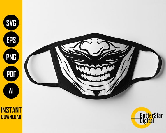 Download Evil Smile Face Mask Svg Twirled Mustache Facemask Etsy
