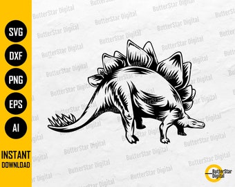 Stegosaurus Dinosaur SVG | Stegosaurus SVG | Prehistoric Animal SVG | Cricut Cutting Files Printable Clip Art Vector Digital Dxf Png Eps Ai